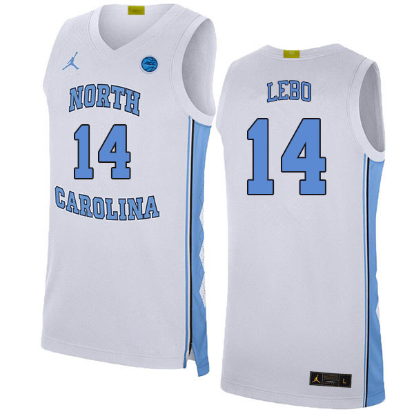 Men #14 Creighton Lebo North Carolina Tar Heels College Basketball Jerseys Stitched Sale-White - Click Image to Close